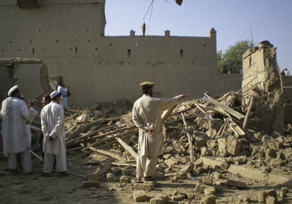 The site of a missile attack in Tappi, a village 12 miles east of Miranshah, near the Afghan border after a U.S. missile attack by a pilotless drone aircraft in 2008. At least six people were killed